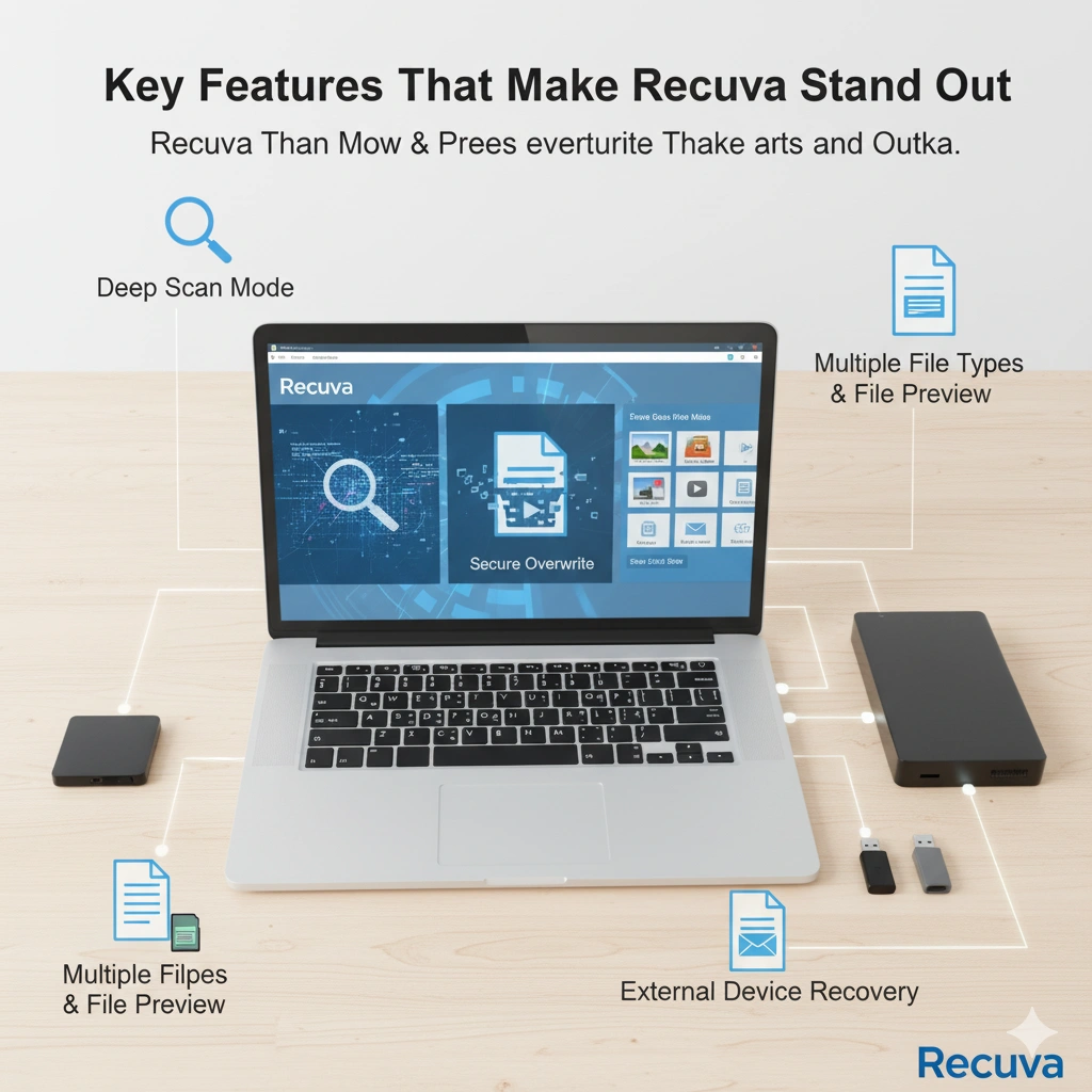 key features of Recuva file recovery