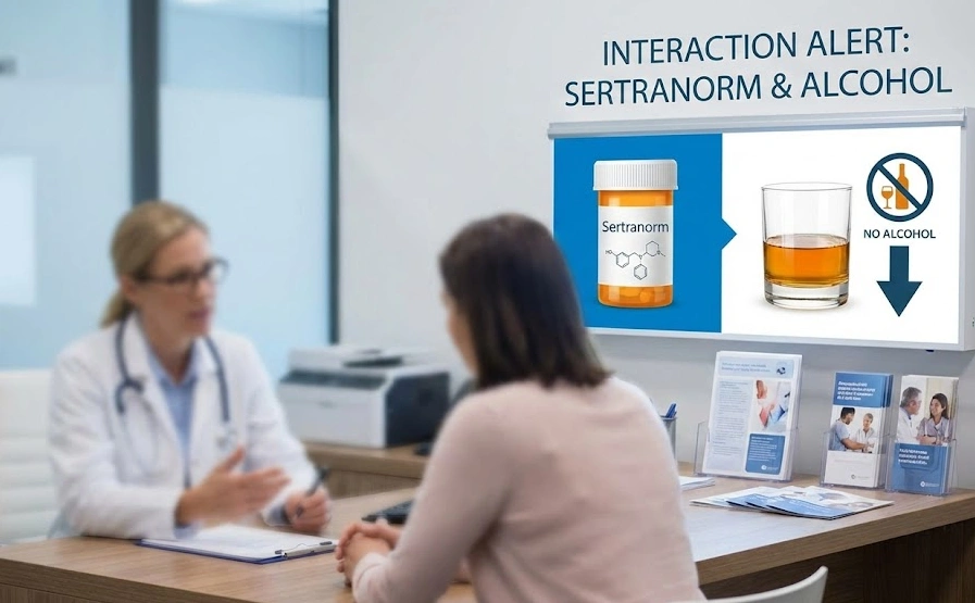 Sertranorm and Alcohol